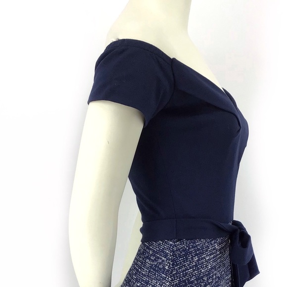 Eva Franco Zaza Geometric Knit Sweetheart Dress - Picture 5 of 10